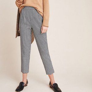 New Anthropologie Larkin Jacquard Tapered Trousers Size S